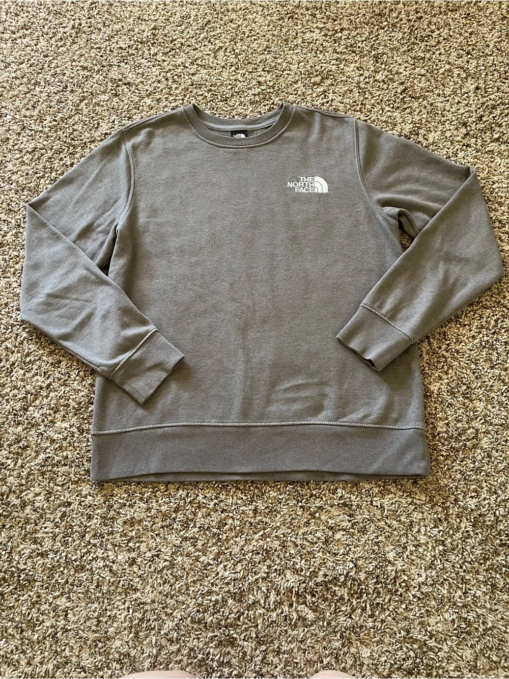 The North Face‎ Crewneck Sweatshirt Unisex Size Large L Gray Embroidered Logo